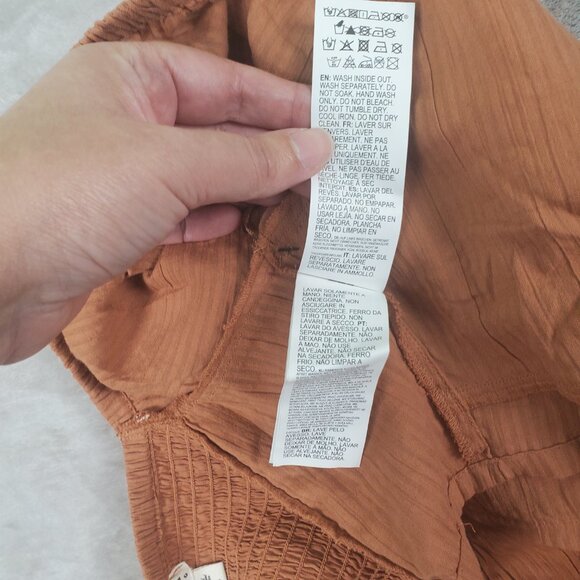 NWT Billabong del Sole Top Puff sleeve Burnt Orange, size Large - Picture 12 of 13